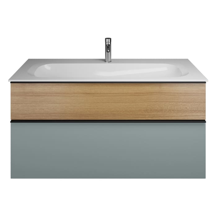 burgbad Fiumo Mineralguss-Waschtisch mit Unterschrank 122 cm, mit 1 Hahnloch, mit Griff G0200