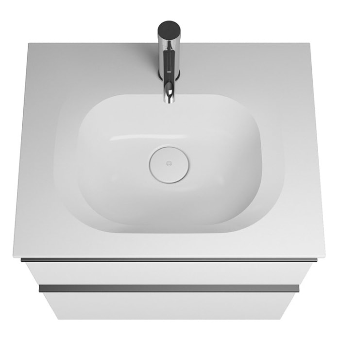 burgbad Fiumo Mineralguss-Waschtisch mit Unterschrank 62 cm, mit Griff G0200