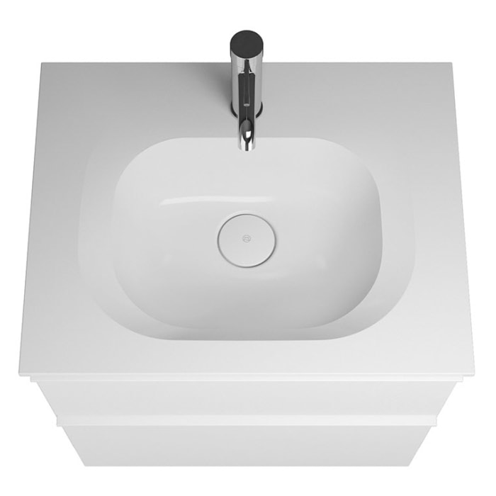 burgbad Fiumo Mineralguss-Waschtisch mit Unterschrank 62 cm, mit Griff G0223