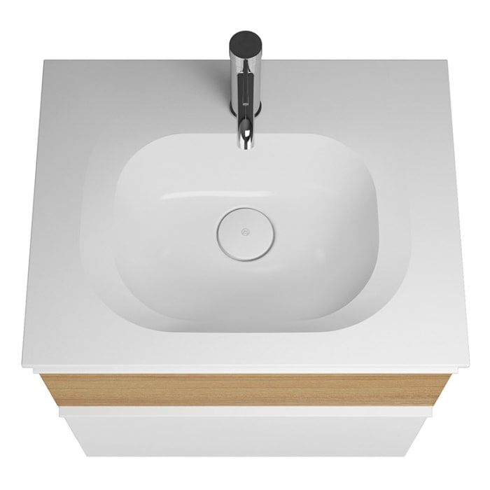 burgbad Fiumo Mineralguss-Waschtisch mit Unterschrank 62 cm, mit Griff G0223