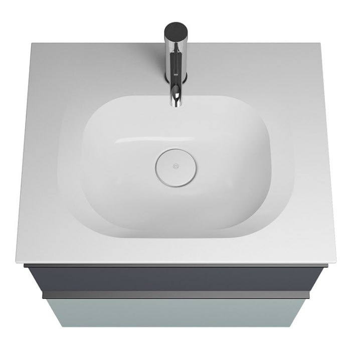 burgbad Fiumo Mineralguss-Waschtisch mit Unterschrank 62 cm, mit Griff G0200