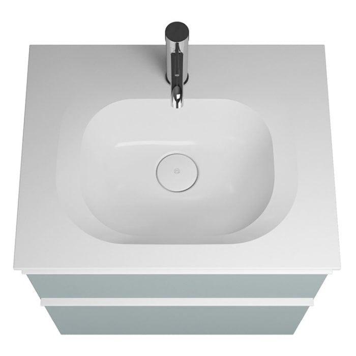 burgbad Fiumo Mineralguss-Waschtisch mit Unterschrank 62 cm, mit Griff G0223