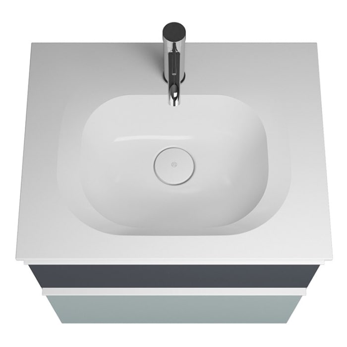 burgbad Fiumo Mineralguss-Waschtisch mit Unterschrank 62 cm, mit Griff G0223