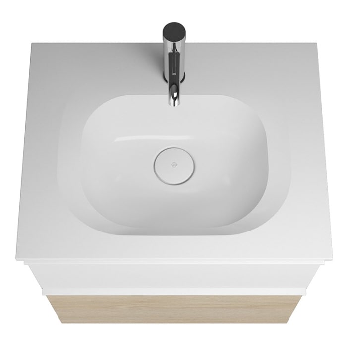 burgbad Fiumo Mineralguss-Waschtisch mit Unterschrank 62 cm, mit Griff G0223