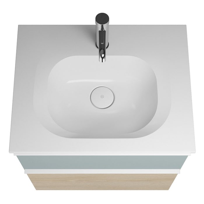 burgbad Fiumo Mineralguss-Waschtisch mit Unterschrank 62 cm, mit Griff G0223