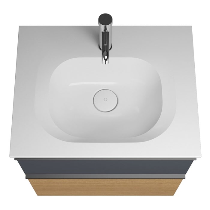 burgbad Fiumo Mineralguss-Waschtisch mit Unterschrank 62 cm, mit Griff G0200