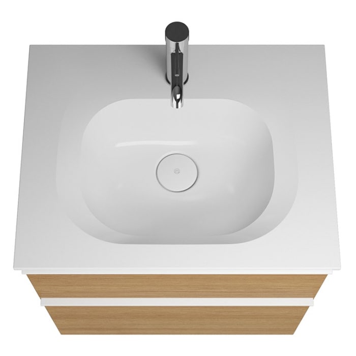 burgbad Fiumo Mineralguss-Waschtisch mit Unterschrank 62 cm, mit Griff G0223