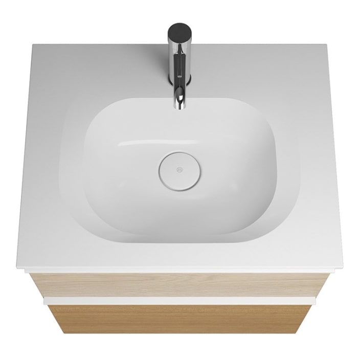 burgbad Fiumo Mineralguss-Waschtisch mit Unterschrank 62 cm, mit Griff G0223