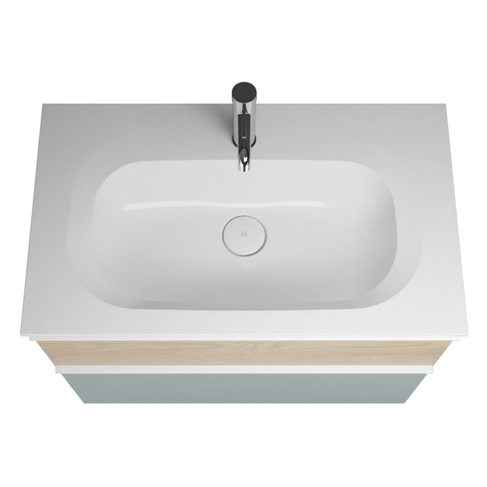 burgbad Fiumo Mineralguss-Waschtisch mit Unterschrank 82 cm, mit Griff G0223