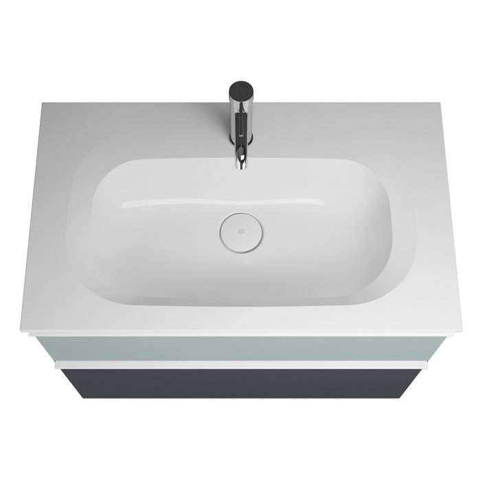 burgbad Fiumo Mineralguss-Waschtisch mit Unterschrank 82 cm, mit Griff G0223