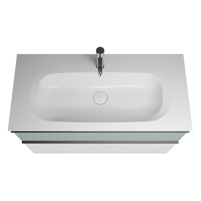 burgbad Fiumo Mineralguss-Waschtisch mit Unterschrank 102 cm, mit Griff G0200