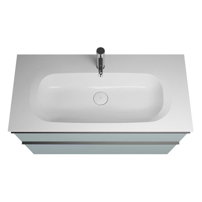 burgbad Fiumo Mineralguss-Waschtisch mit Unterschrank 102 cm, mit Griff G0200