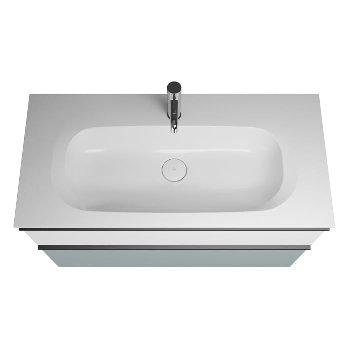 burgbad Fiumo Mineralguss-Waschtisch mit Unterschrank 102 cm, mit Griff G0200