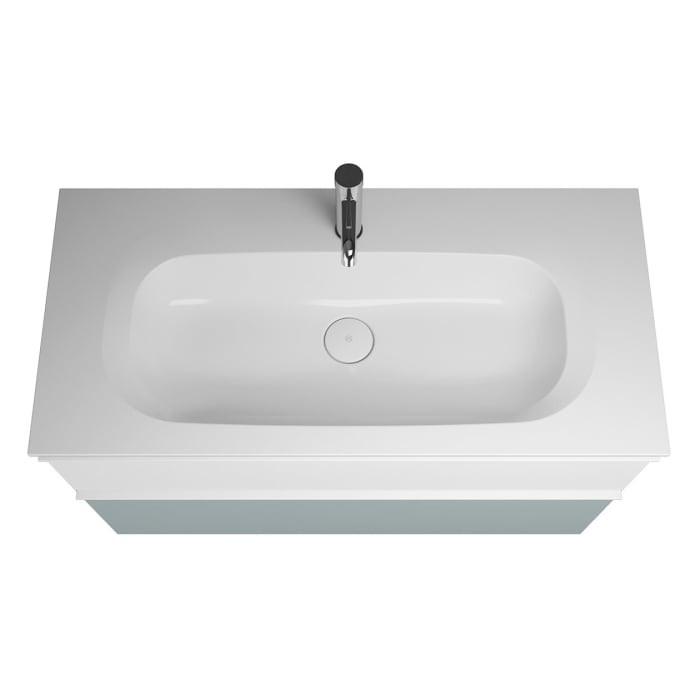 burgbad Fiumo Mineralguss-Waschtisch mit Unterschrank 102 cm, mit Griff G0223