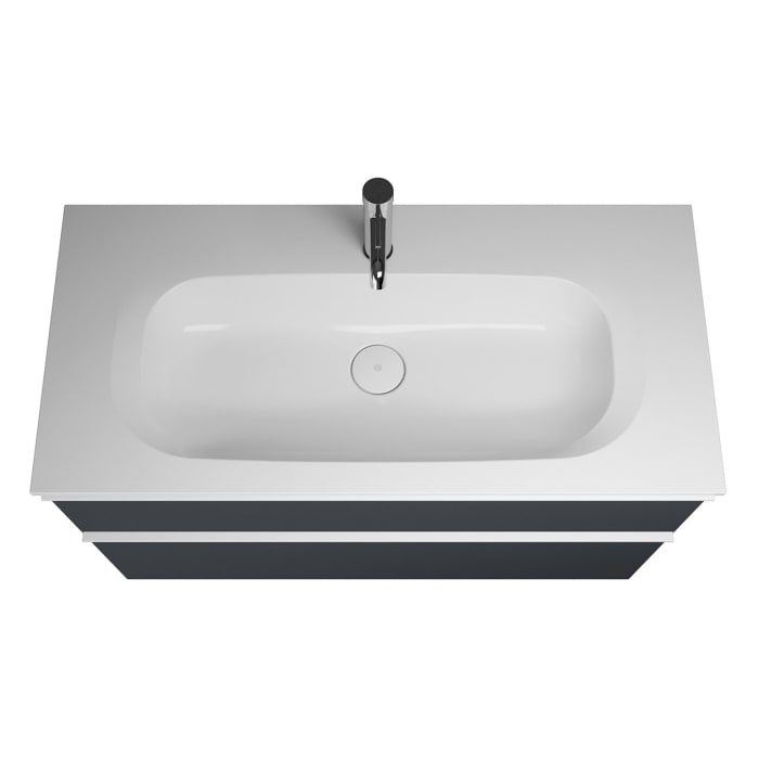 burgbad Fiumo Mineralguss-Waschtisch mit Unterschrank 102 cm, mit Griff G0223