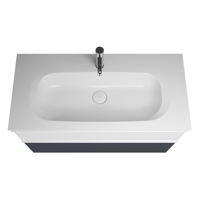 burgbad Fiumo Mineralguss-Waschtisch mit Unterschrank 102 cm, mit Griff G0223