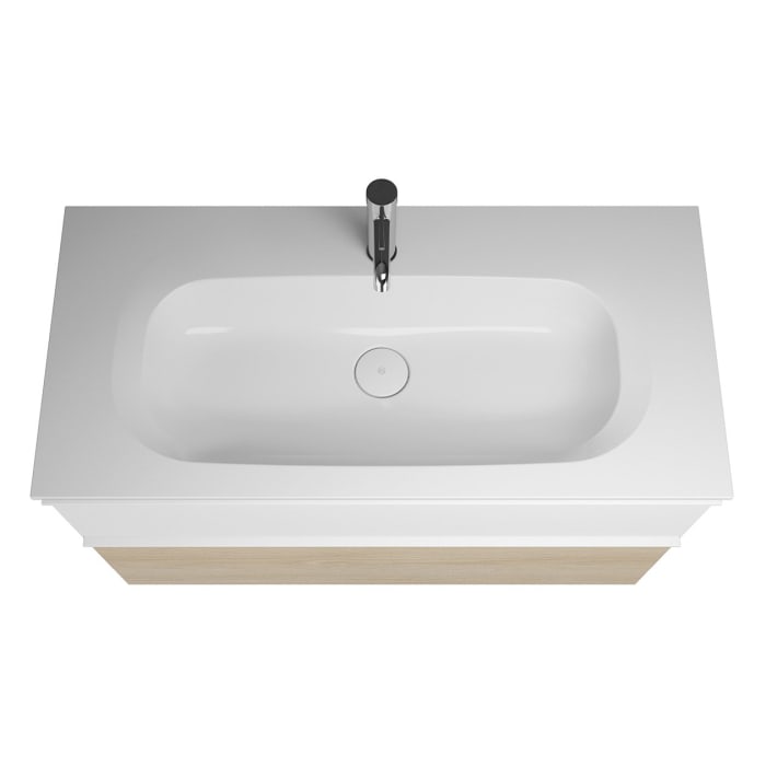 burgbad Fiumo Mineralguss-Waschtisch mit Unterschrank 102 cm, mit Griff G0223