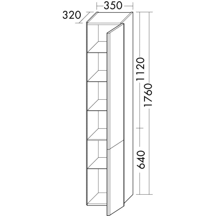burgbad Iveo Hochschrank 35 x 32 x 176 cm Rechts