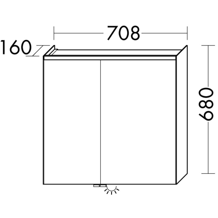 burgbad Iveo Spiegelschrank mit LED-Beleuchtung und LED-Waschtischbeleuchtung 70,8 cm