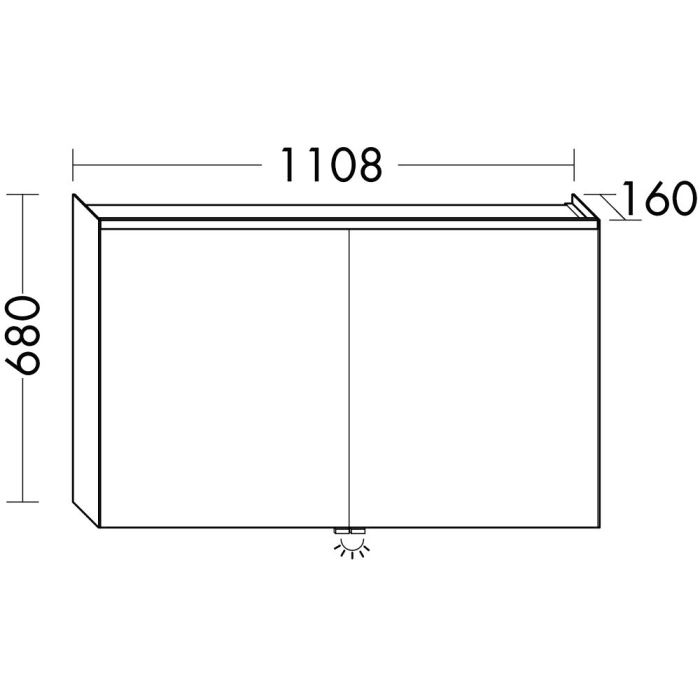 burgbad Iveo Spiegelschrank mit LED-Beleuchtung und LED-Waschtischbeleuchtung 110,8 cm
