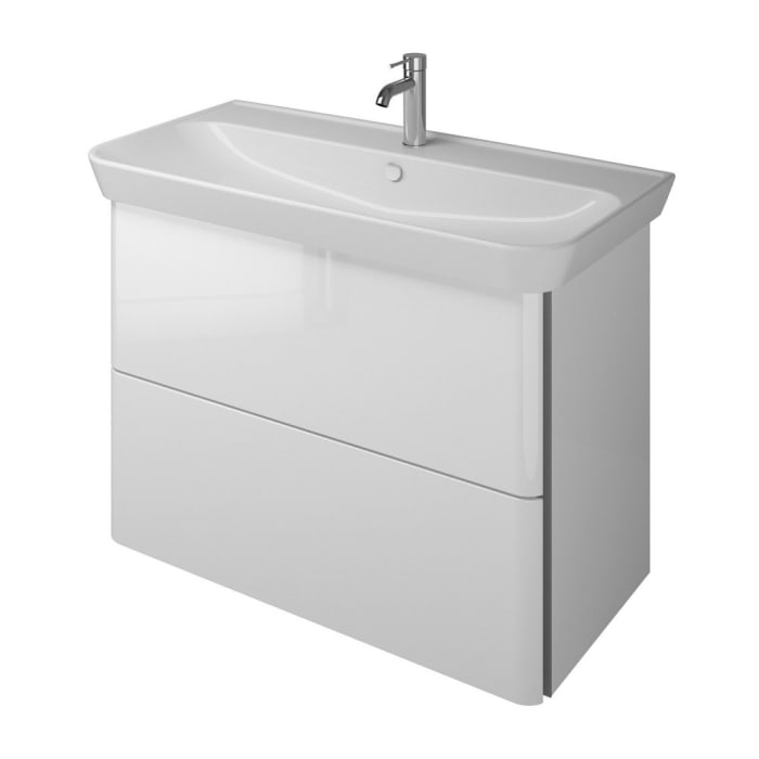 burgbad Iveo Waschtischkombination mit Keramik-Waschtisch 100 cm