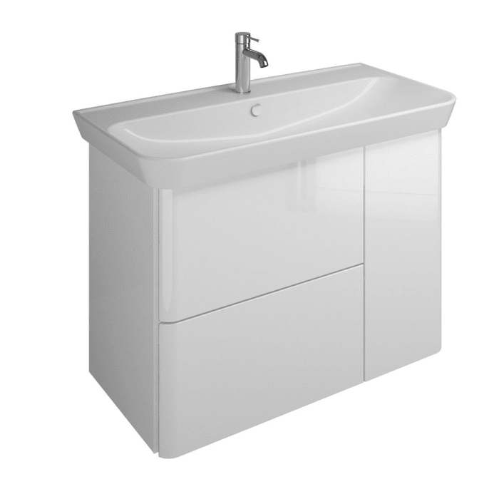 burgbad Iveo Waschtischkombination mit Keramik-Waschtisch 100 cm Version Links