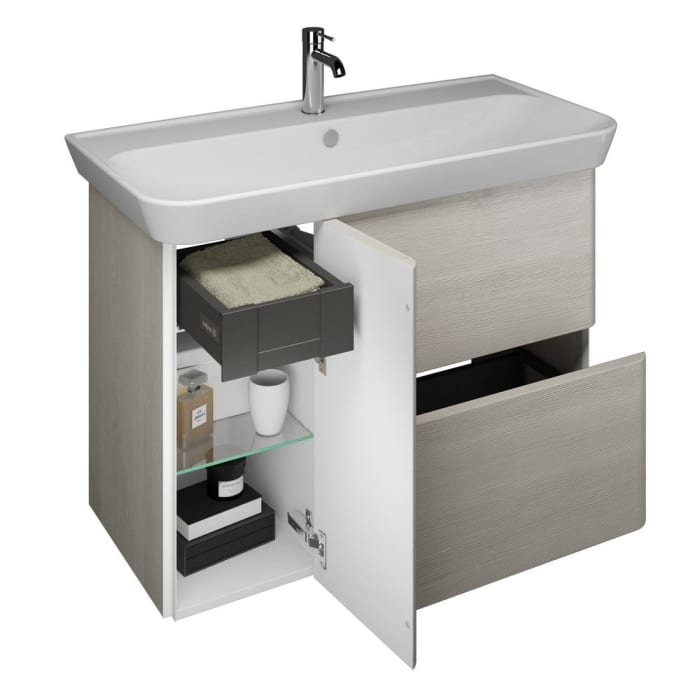 burgbad Iveo Waschtischkombination mit Keramik-Waschtisch 100 cm Version Rechts