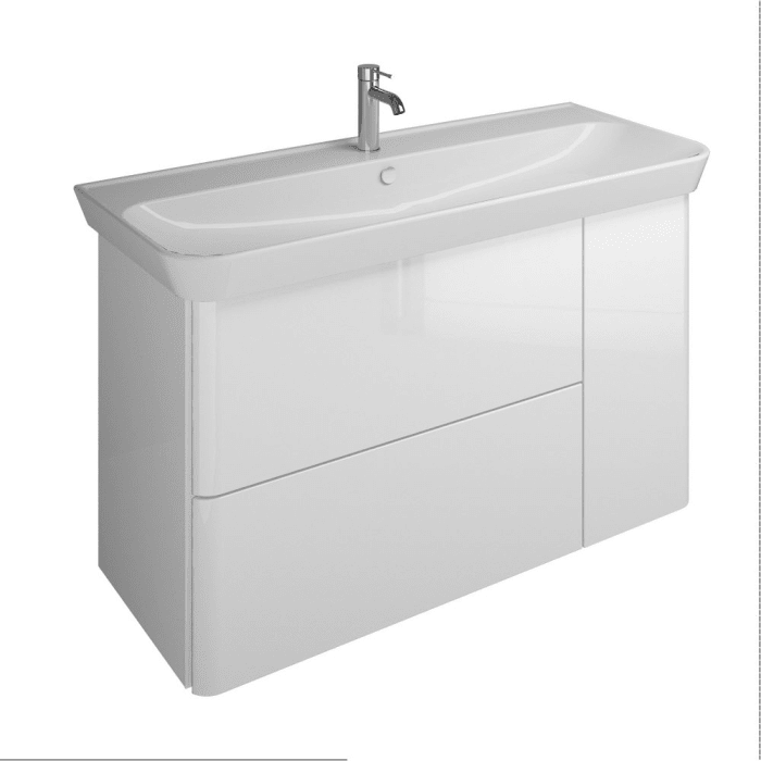 burgbad Iveo Waschtischkombination mit Keramik-Waschtisch 120 cm Links