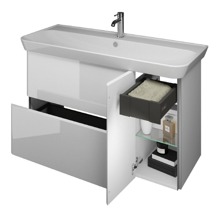 burgbad Iveo Waschtischkombination mit Keramik-Waschtisch 120 cm Links