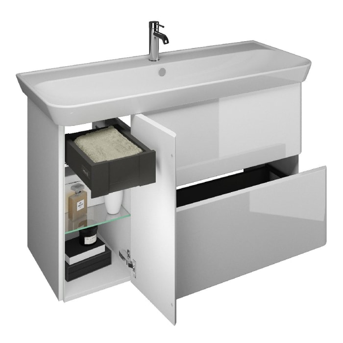 burgbad Iveo Waschtischkombination mit Keramik-Waschtisch 120 cm Version Rechts