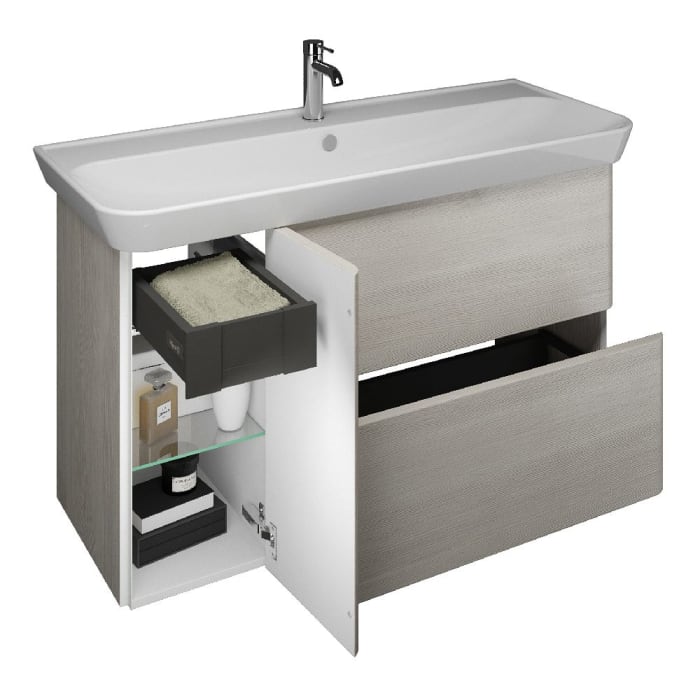 burgbad Iveo Waschtischkombination mit Keramik-Waschtisch 120 cm Version Rechts