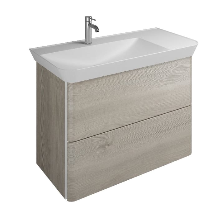 burgbad Iveo Waschtischkombination mit Mineralguss-Waschtisch 100 cm Links