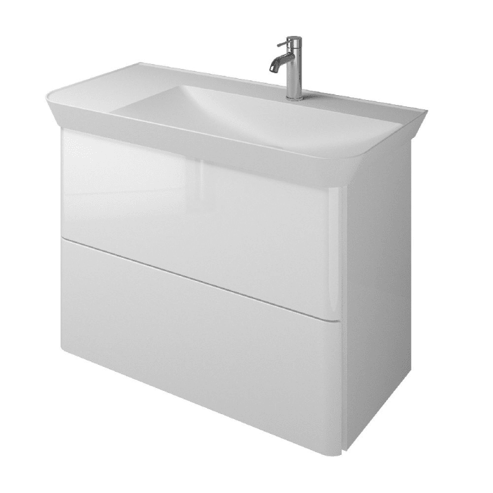 burgbad Iveo Waschtischkombination mit Mineralguss-Waschtisch 100 cm Rechts