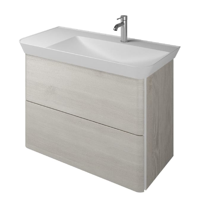 burgbad Iveo Waschtischkombination mit Mineralguss-Waschtisch 100 cm Rechts