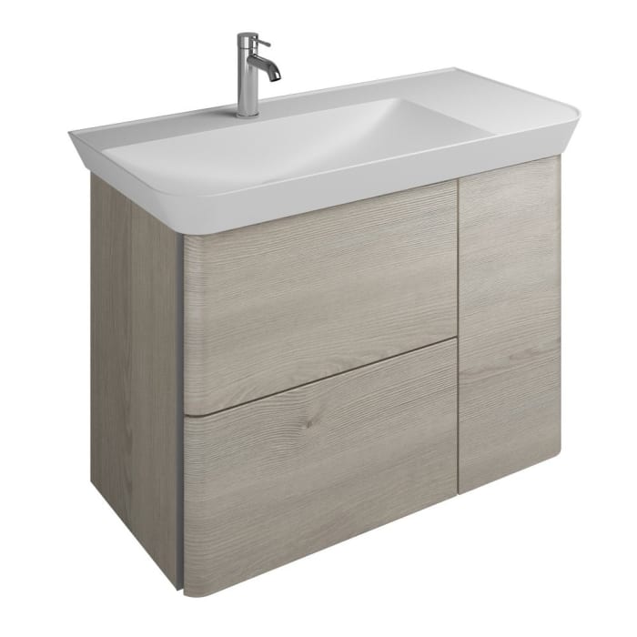 burgbad Iveo Waschtischkombination mit Mineralguss-Waschtisch 100 cm Links