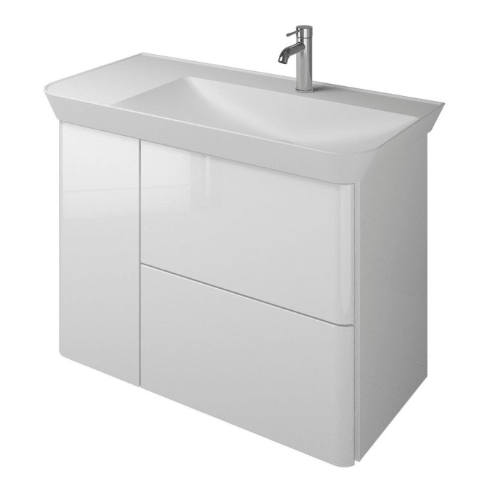 burgbad Iveo Waschtischkombination mit Mineralguss-Waschtisch 100 cm Rechts