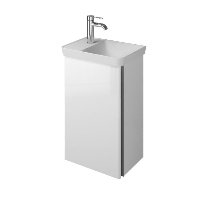 burgbad Iveo Waschtischkombination mit Mineralguss-Waschtisch 44 cm Rechts