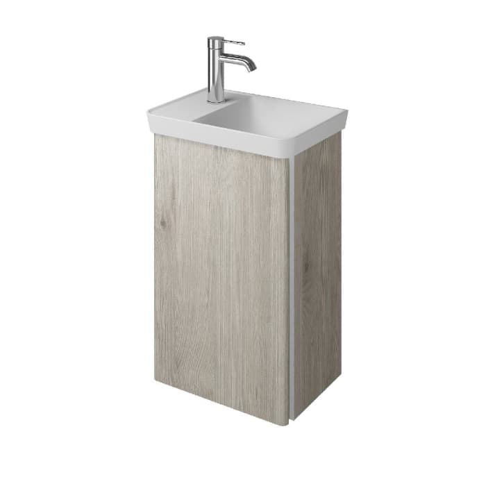 burgbad Iveo Waschtischkombination mit Mineralguss-Waschtisch 44 cm Rechts