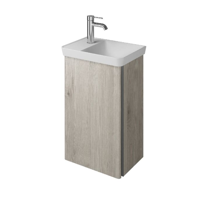 burgbad Iveo Waschtischkombination mit Mineralguss-Waschtisch 44 cm Rechts