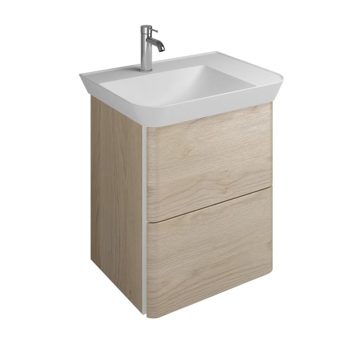 burgbad Iveo Waschtischkombination mit Mineralguss-Waschtisch 65 cm Links