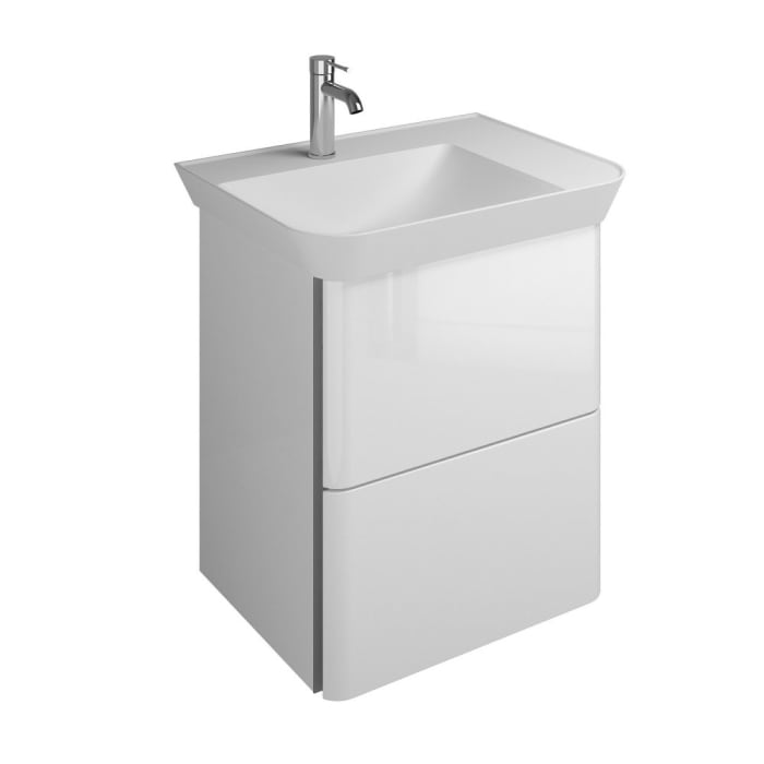 burgbad Iveo Waschtischkombination mit Mineralguss-Waschtisch 65 cm Links