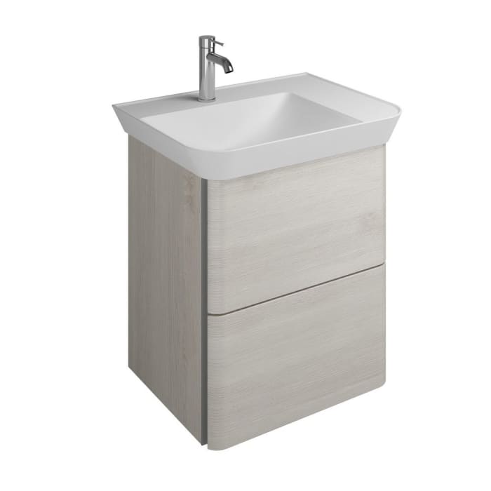 burgbad Iveo Waschtischkombination mit Mineralguss-Waschtisch 65 cm Links