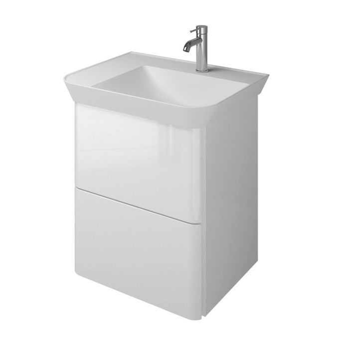 burgbad Iveo Waschtischkombination mit Mineralguss-Waschtisch 65 cm Rechts