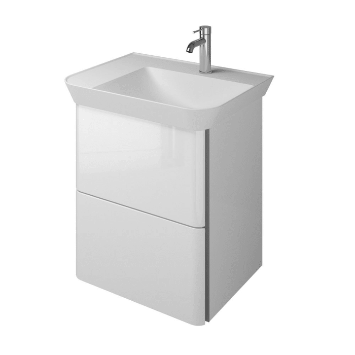 burgbad Iveo Waschtischkombination mit Mineralguss-Waschtisch 65 cm Rechts