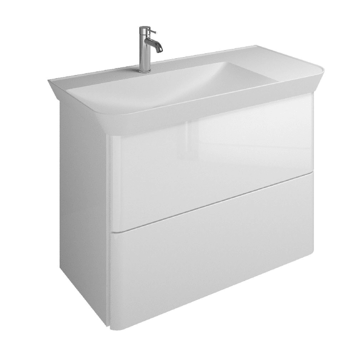 burgbad Iveo Waschtischkombination mit Mineralguss-Waschtisch 80 cm Links