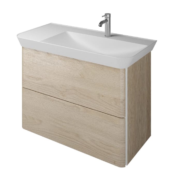 burgbad Iveo Waschtischkombination mit Mineralguss-Waschtisch 80 cm Rechts