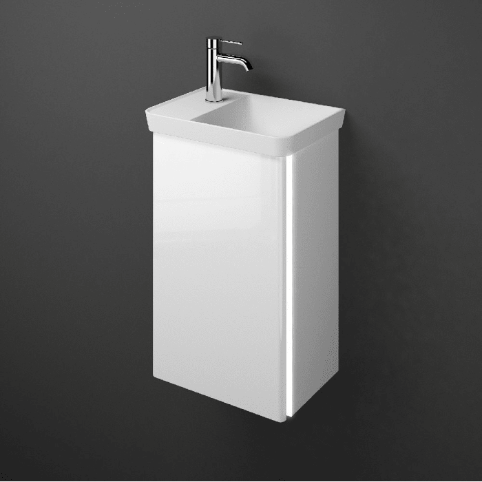 burgbad Iveo Waschtischkombination mit Mineralguss-Waschtisch und LED-Beleuchtung 44 cm Rechts