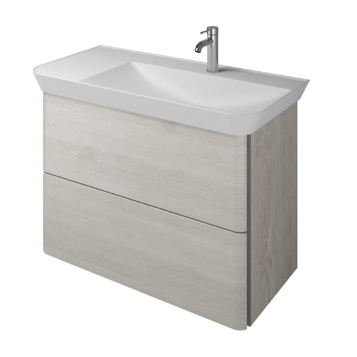 burgbad Iveo Waschtischkombination mit Mineralguss-Waschtisch 100 cm Rechts