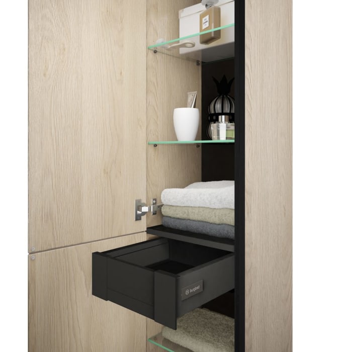 burgbad Junit Hochschrank 35 x 32 x 176 cm Links