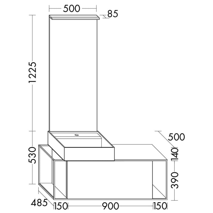 burgbad Junit Möbelkombination 120 cm inkl. Keramik-Waschtisch Links